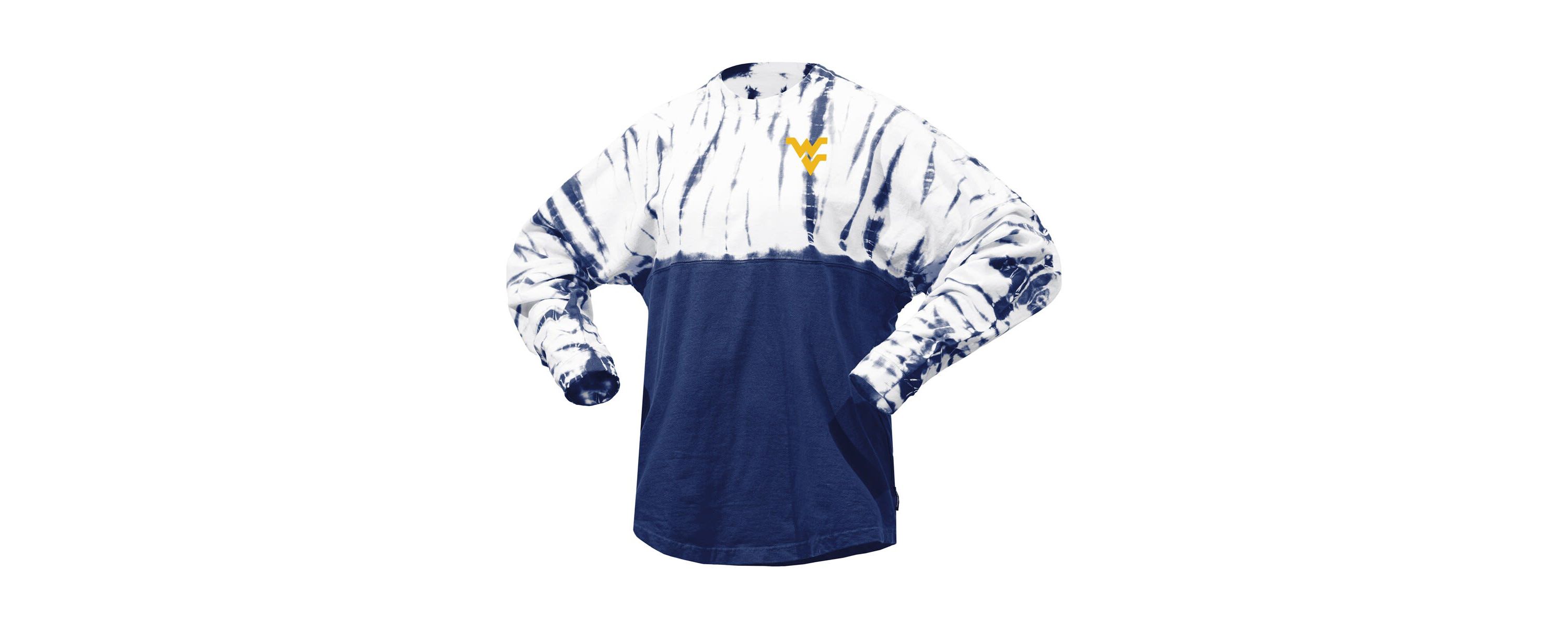 NCAA West Virginia Mountaineers Tie-Dye Long Sleeve Jersey T-Shirt