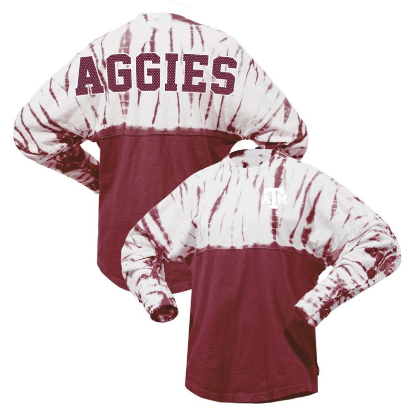 NCAA Texas A&M Aggies Tie-Dye Long Sleeve Jersey T-Shirt