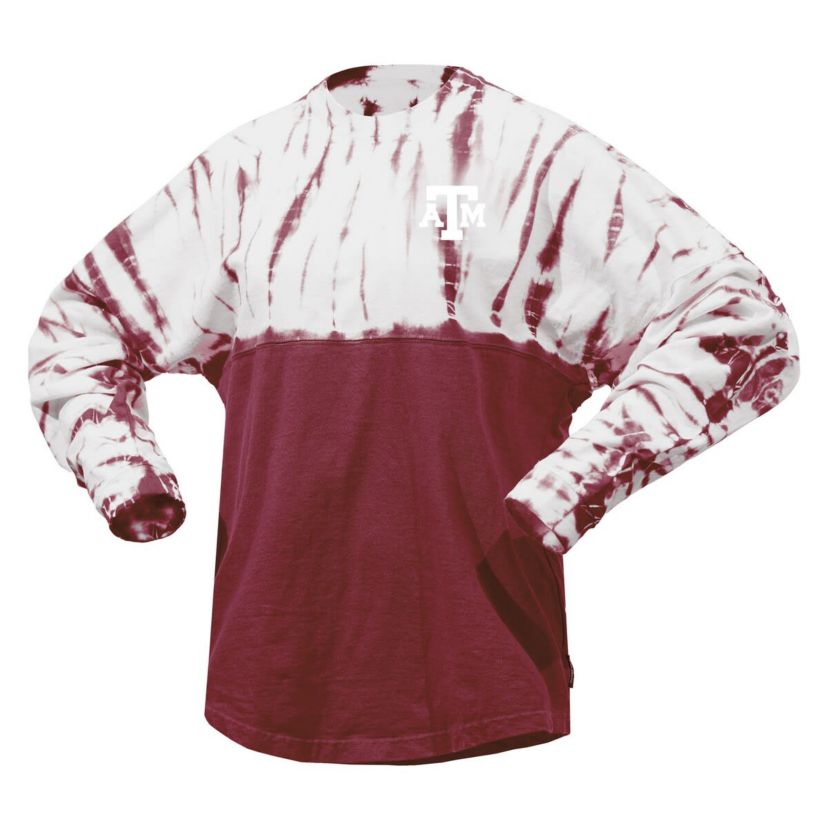 NCAA Texas A&M Aggies Tie-Dye Long Sleeve Jersey T-Shirt