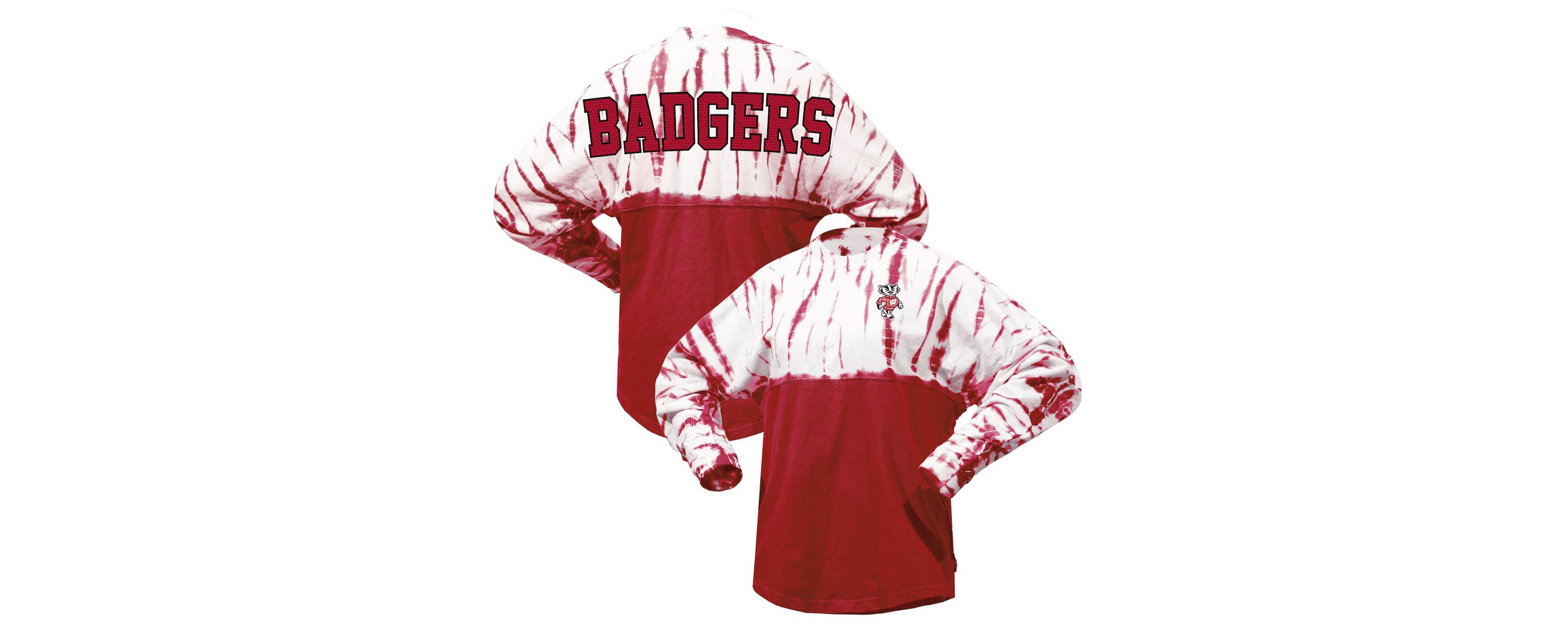 NCAA Wisconsin Badgers Tie-Dye Long Sleeve Jersey T-Shirt