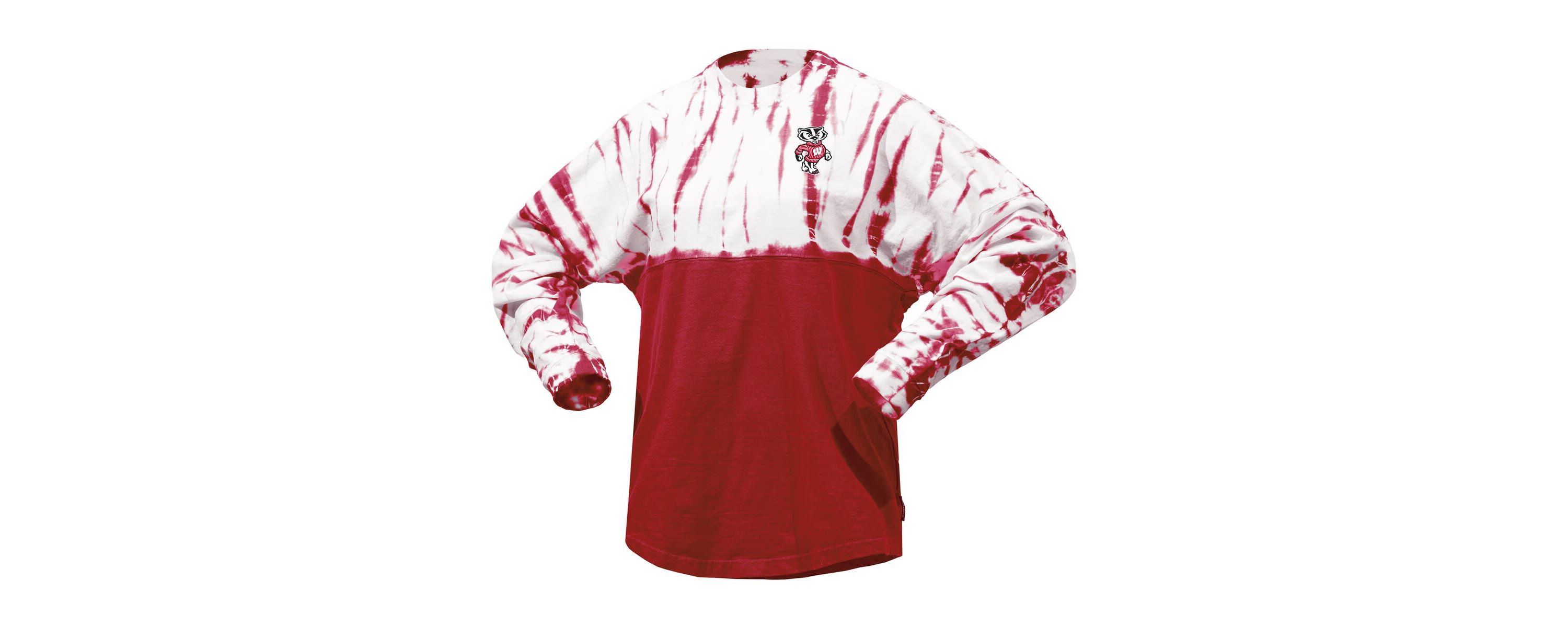 NCAA Wisconsin Badgers Tie-Dye Long Sleeve Jersey T-Shirt