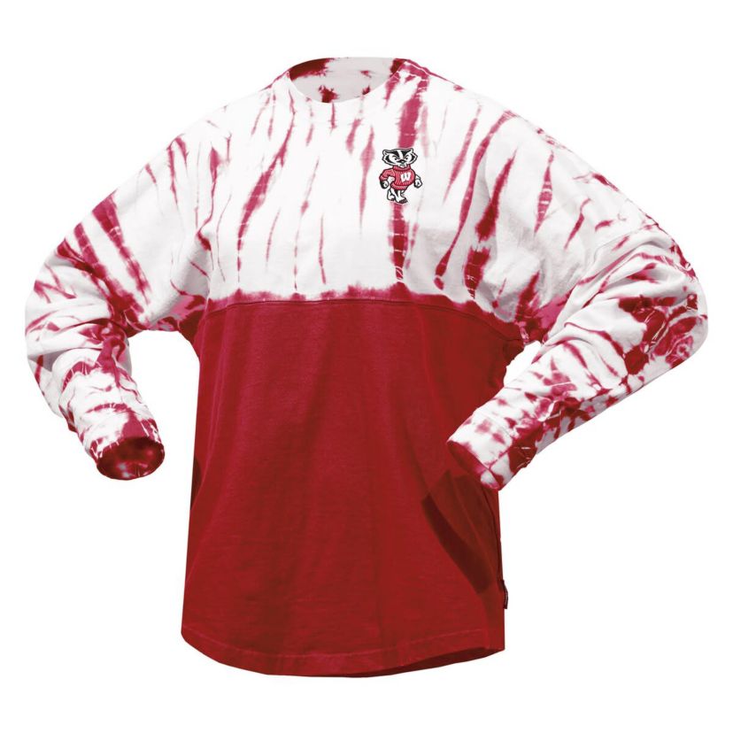 NCAA Wisconsin Badgers Tie-Dye Long Sleeve Jersey T-Shirt
