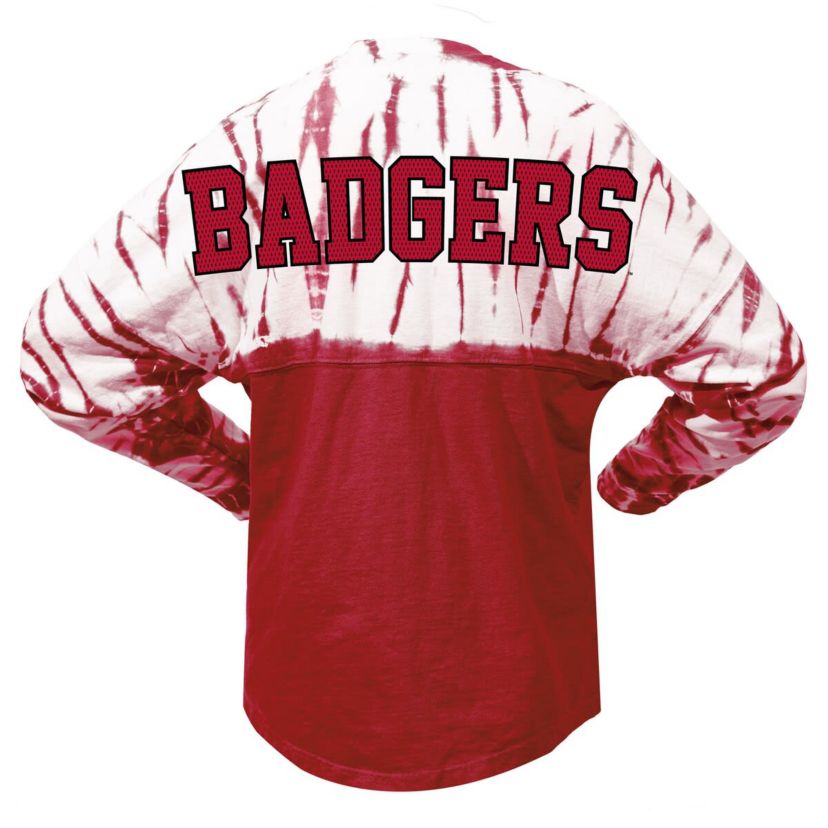 NCAA Wisconsin Badgers Tie-Dye Long Sleeve Jersey T-Shirt