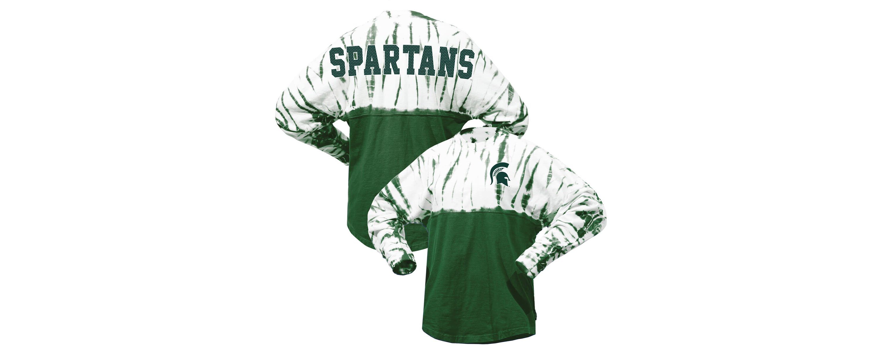 NCAA Michigan State Spartans Tie-Dye Long Sleeve Jersey T-Shirt