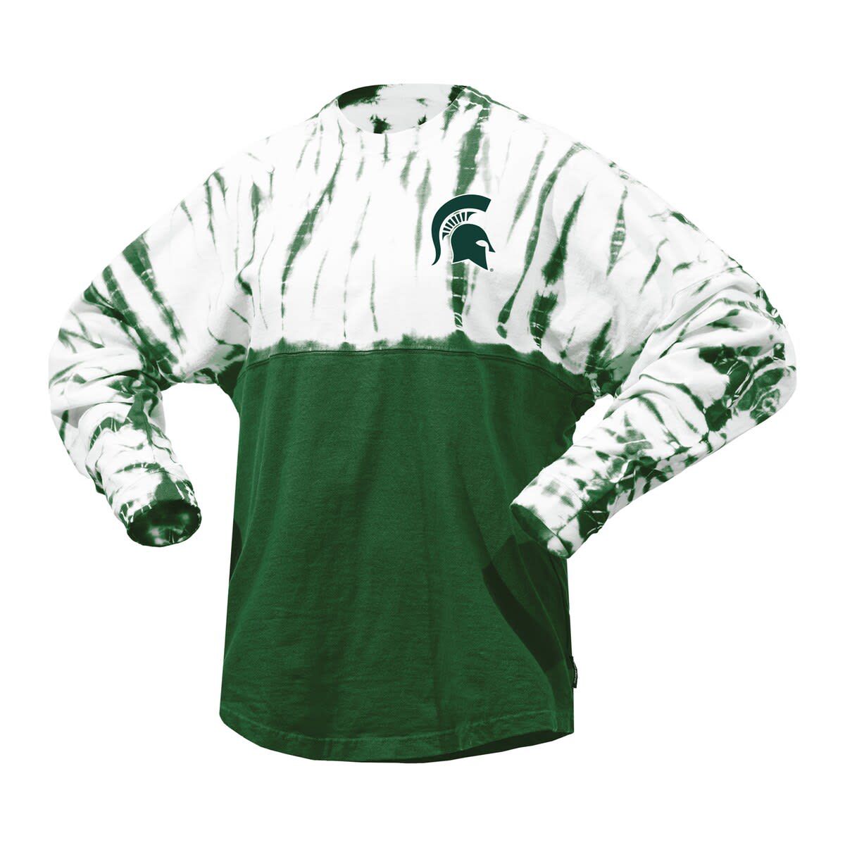 NCAA Michigan State Spartans Tie-Dye Long Sleeve Jersey T-Shirt