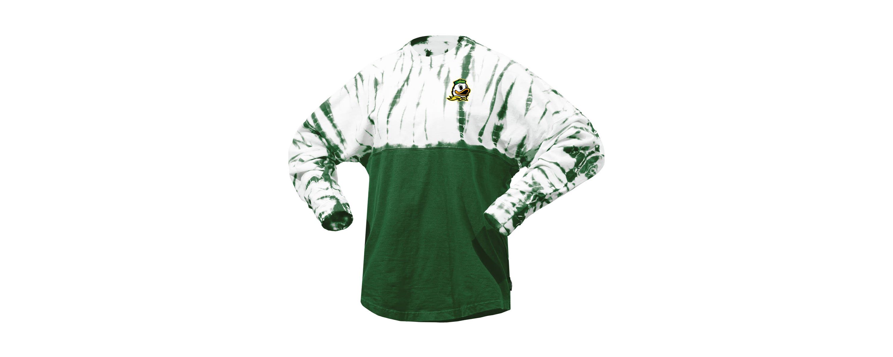 NCAA Oregon Ducks Tie-Dye Long Sleeve Jersey T-Shirt