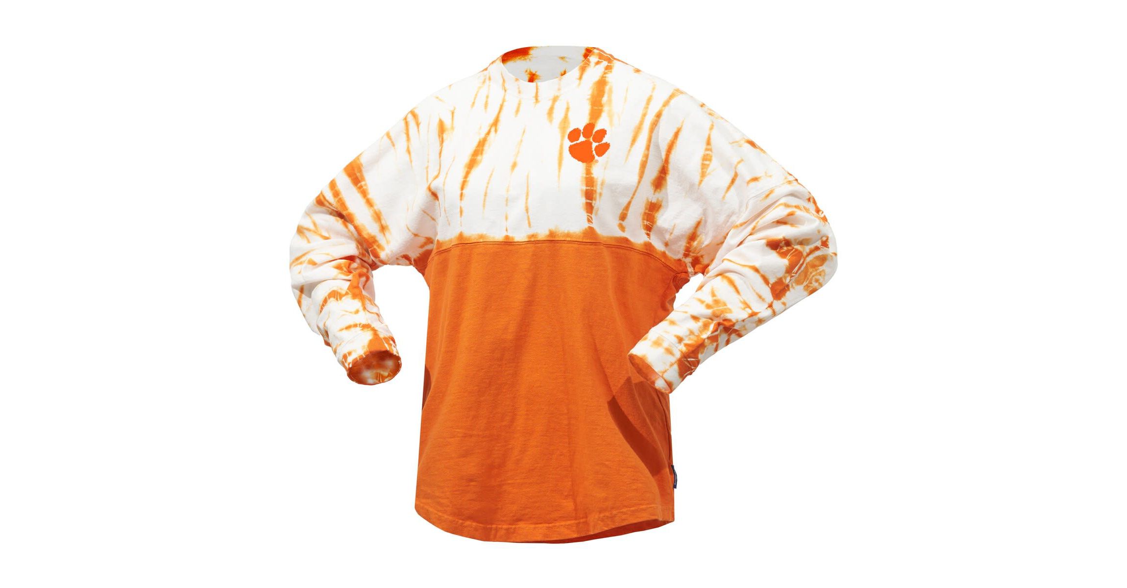 NCAA Clemson Tigers Tie-Dye Long Sleeve Jersey T-Shirt