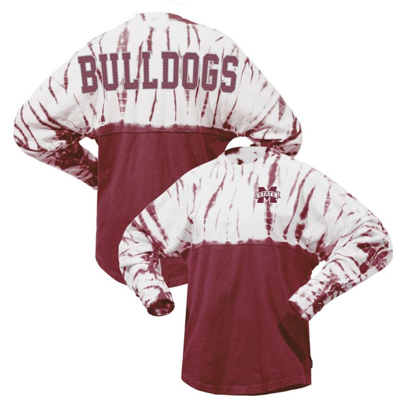 NCAA Mississippi State Bulldogs Tie-Dye Long Sleeve Jersey T-Shirt