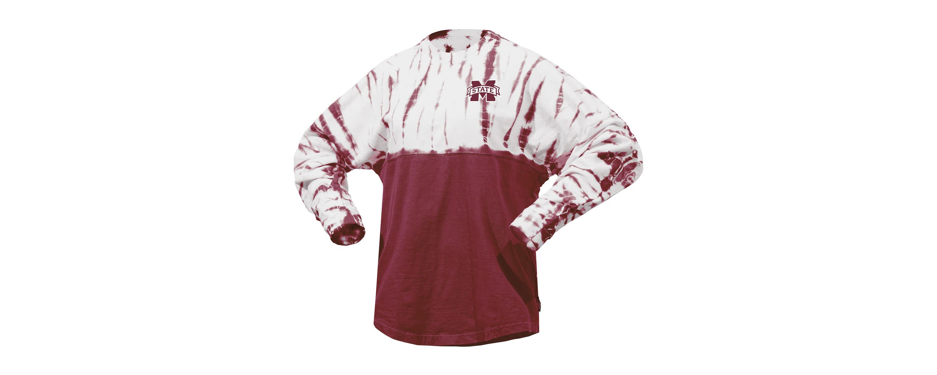 NCAA Mississippi State Bulldogs Tie-Dye Long Sleeve Jersey T-Shirt