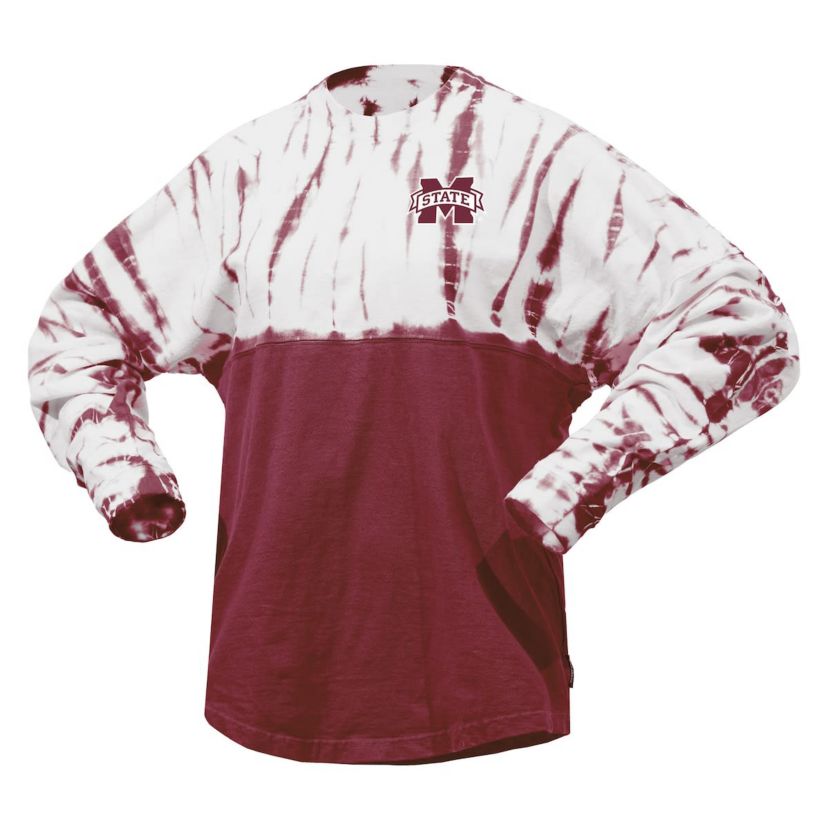NCAA Mississippi State Bulldogs Tie-Dye Long Sleeve Jersey T-Shirt