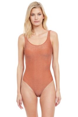 Round neck one piece swimsuit