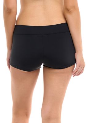 Calla Solid Black Swim Shorts