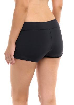 Calla Solid Black Swim Shorts