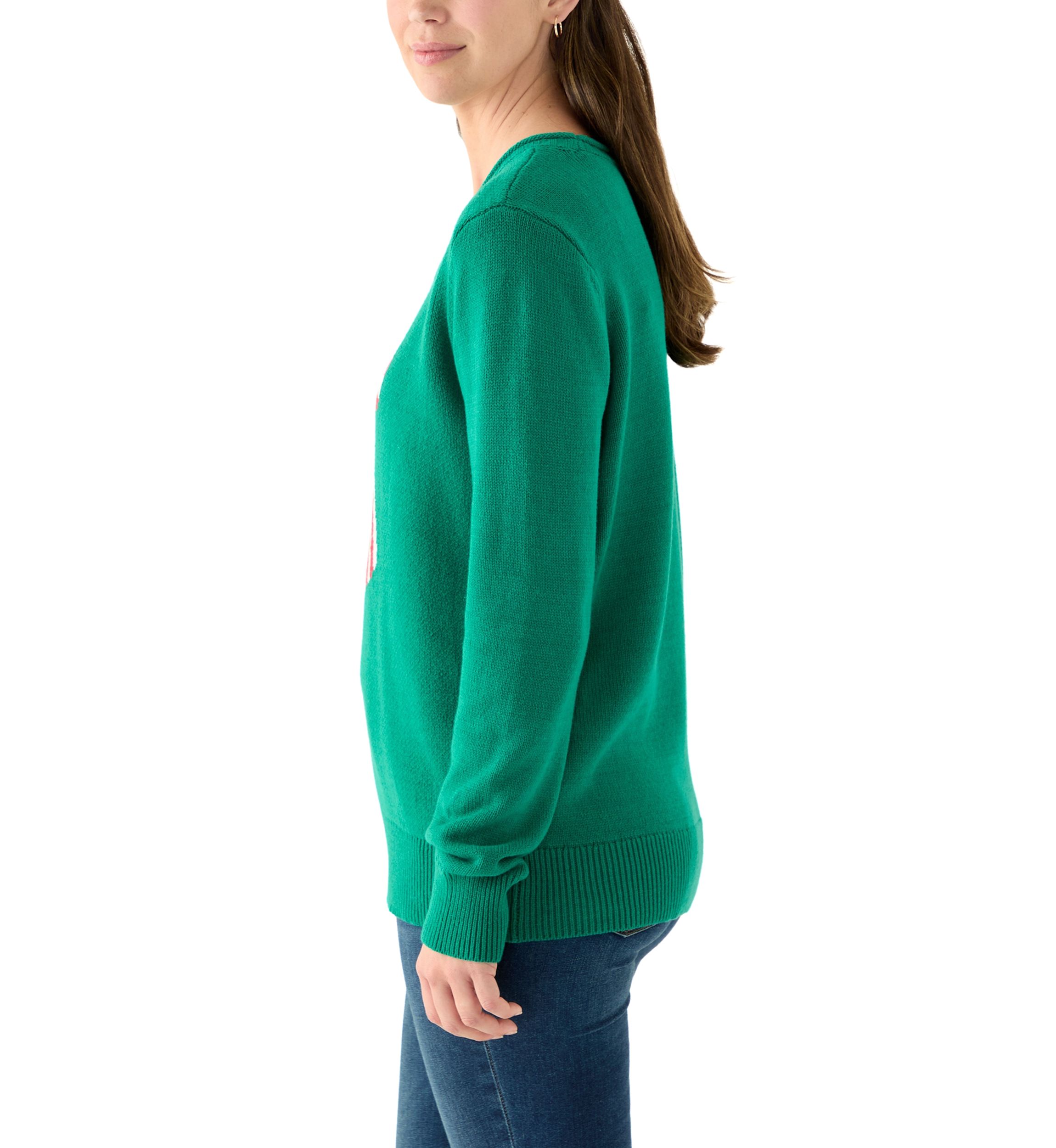 Womens Intarsia Long Sleeve Pullover