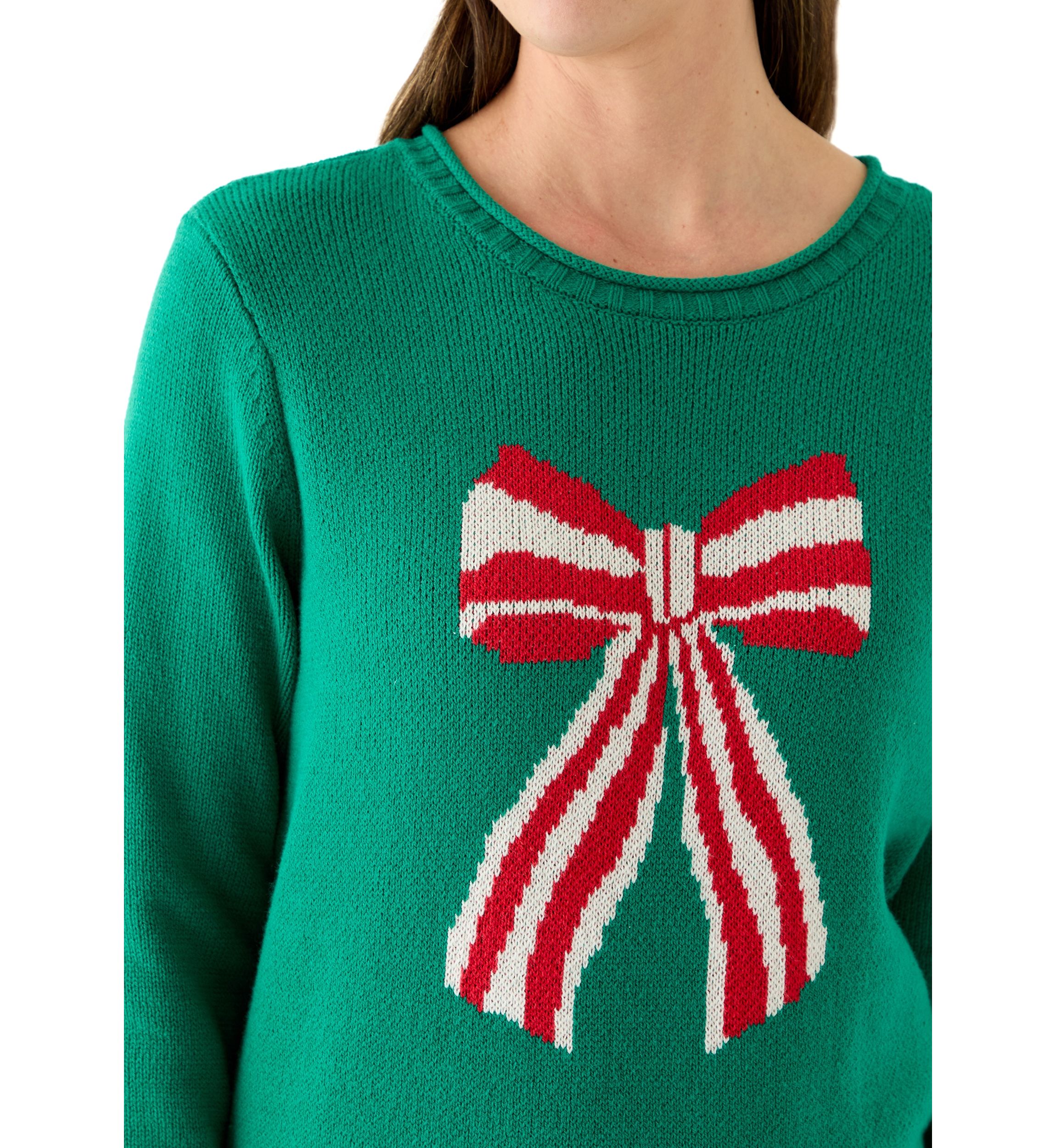 Womens Intarsia Long Sleeve Pullover