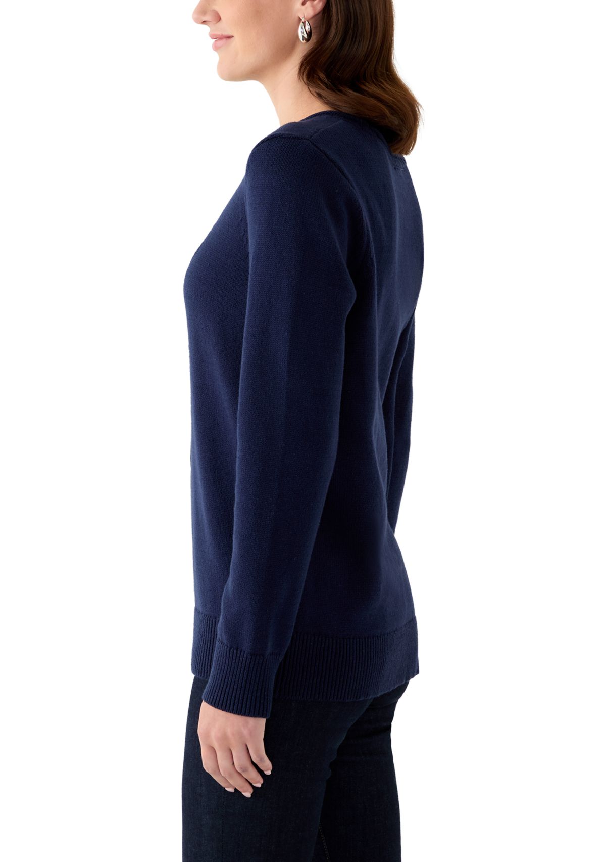 Womens Stich Intarsia Pullover Sweater