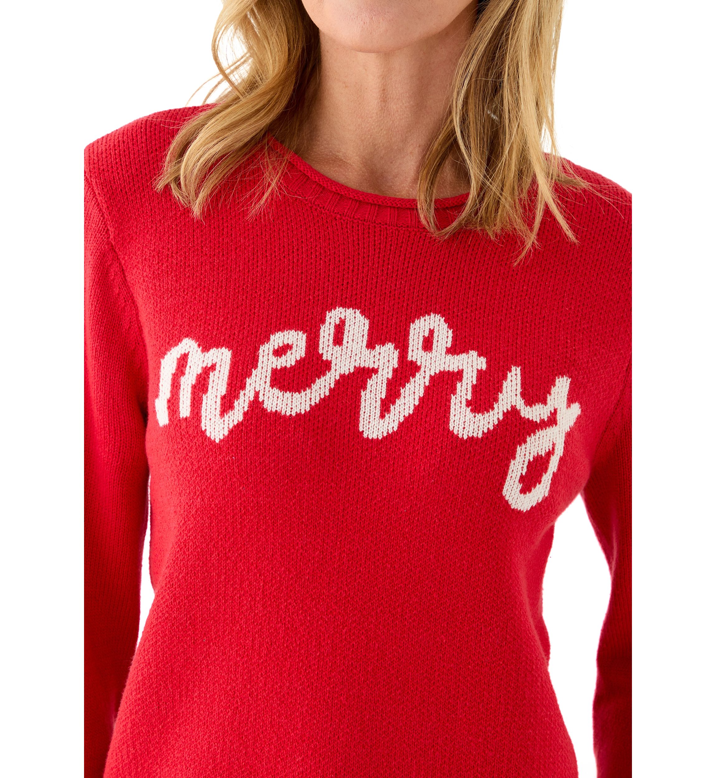 Womens Long Sleeve Intarsia Sweater