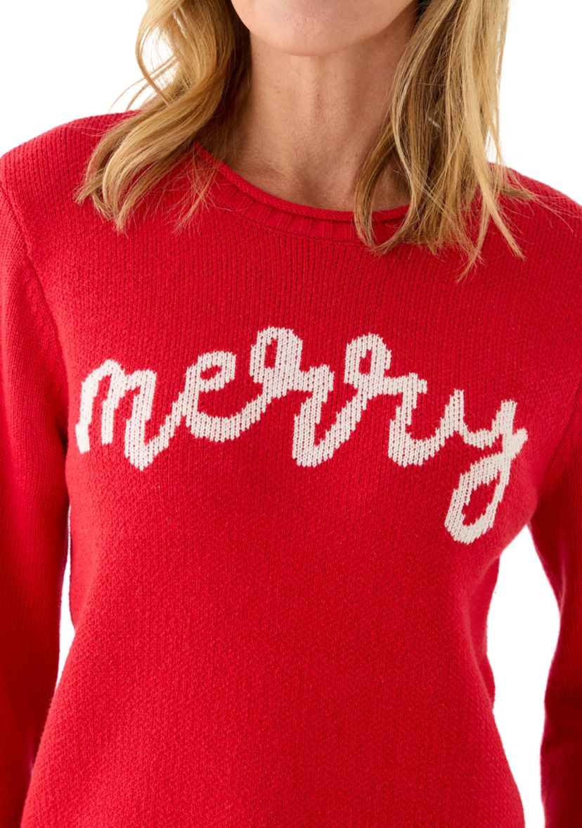 Womens Long Sleeve Intarsia Sweater
