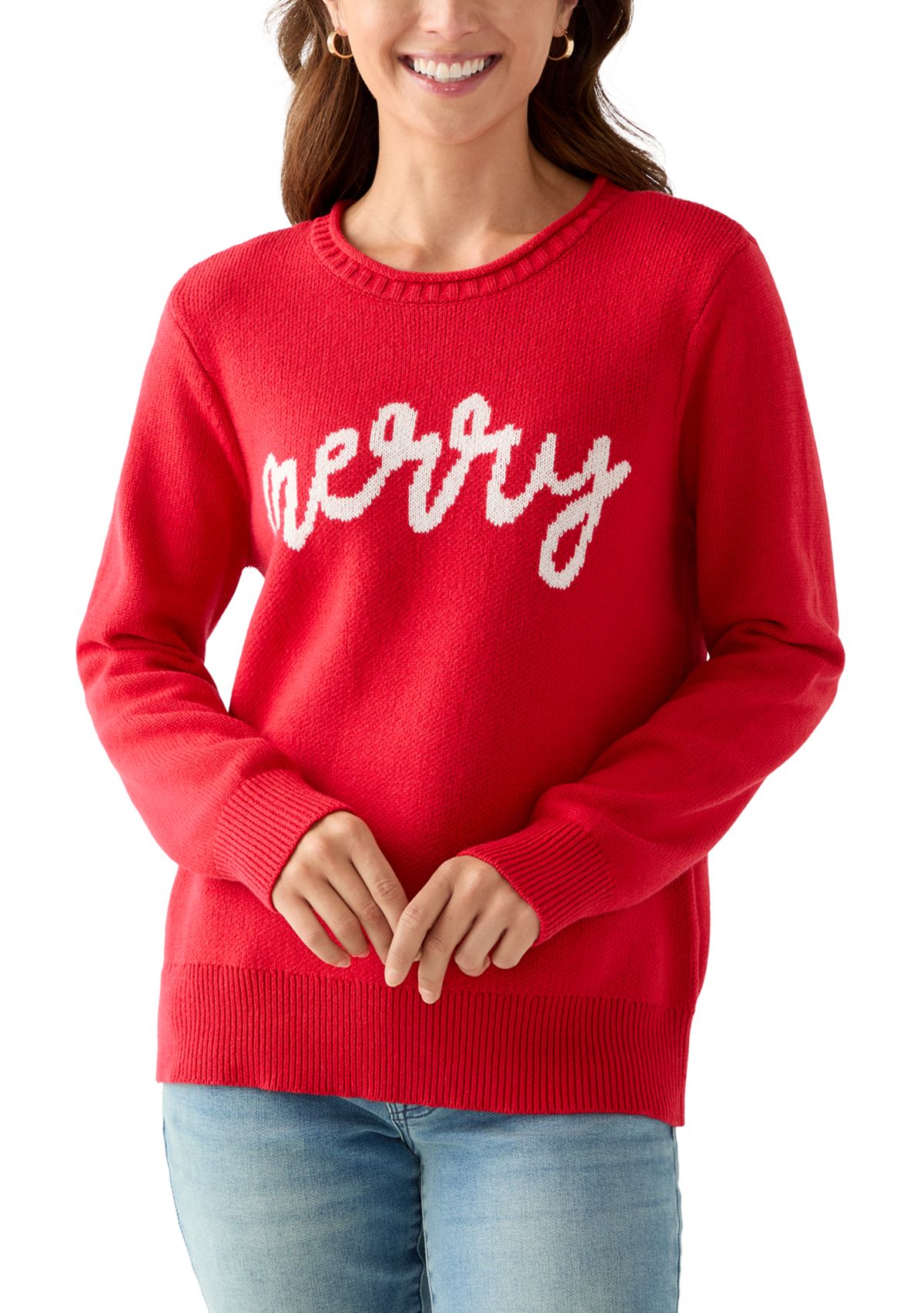 Petite Intarsia Pullover Sweater