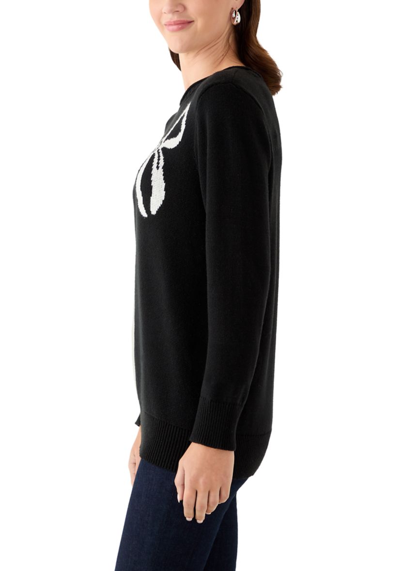 Womens Long Sleeve Intarsia Sweater
