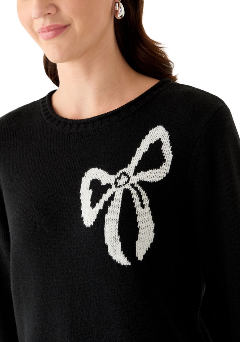 Womens Long Sleeve Intarsia Sweater