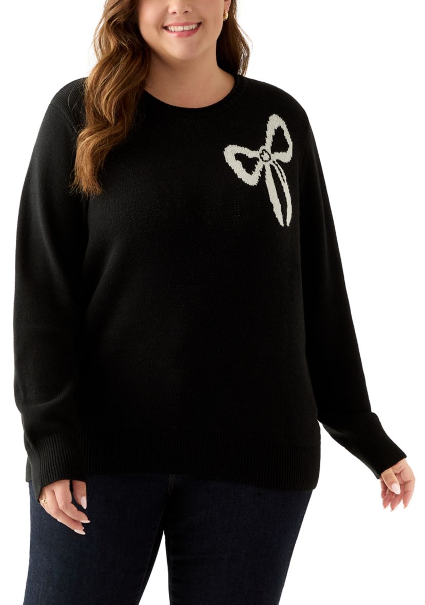 Plus Size Intarsia Pullover Sweater