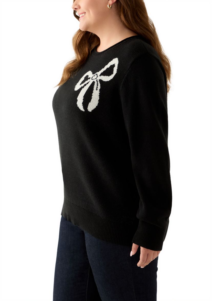 Plus Size Intarsia Pullover Sweater