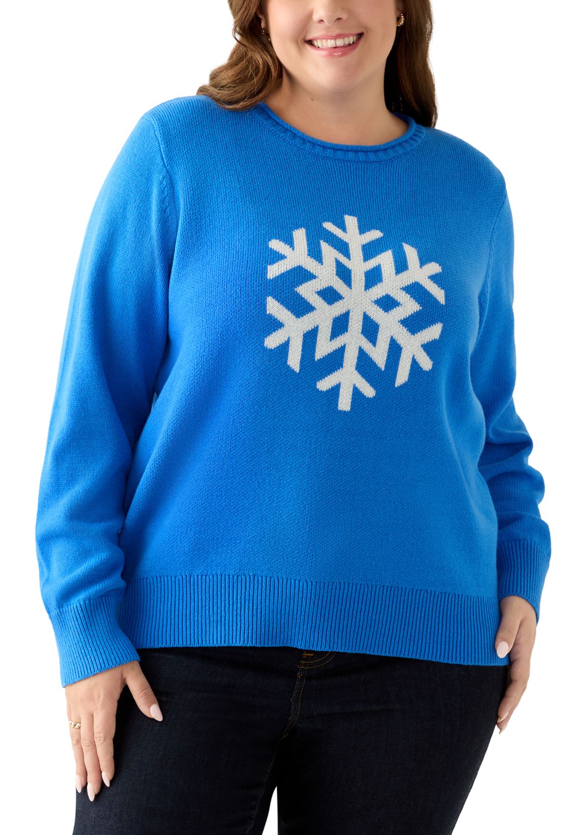 Womens Intarsia Pullover Sweater