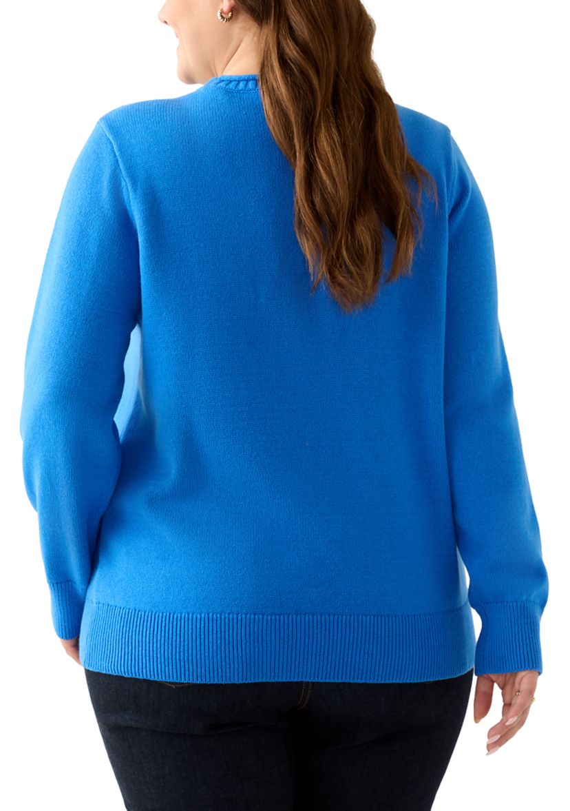 Womens Intarsia Pullover Sweater