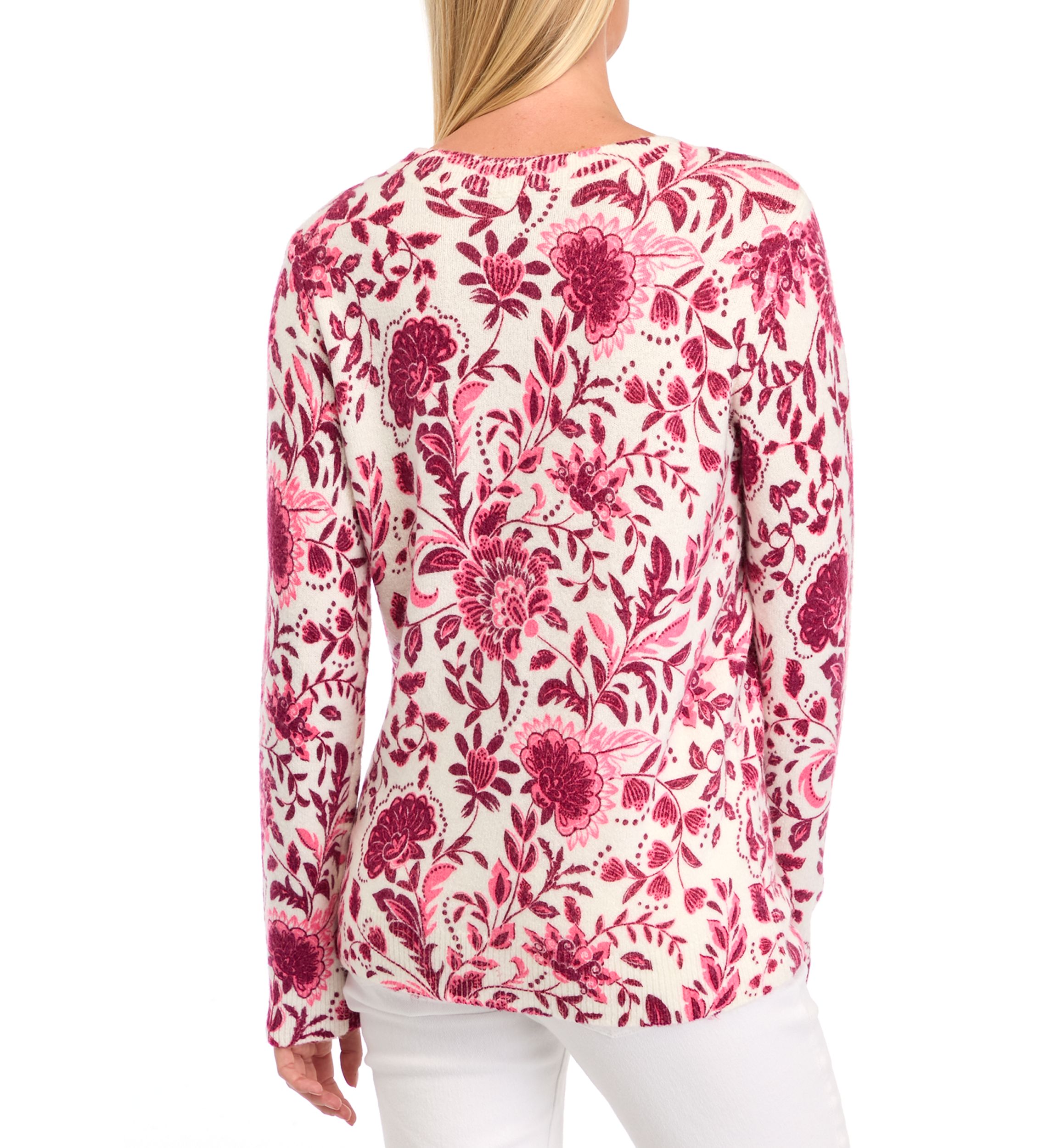 Womens Long Sleeve Printed Sweater 