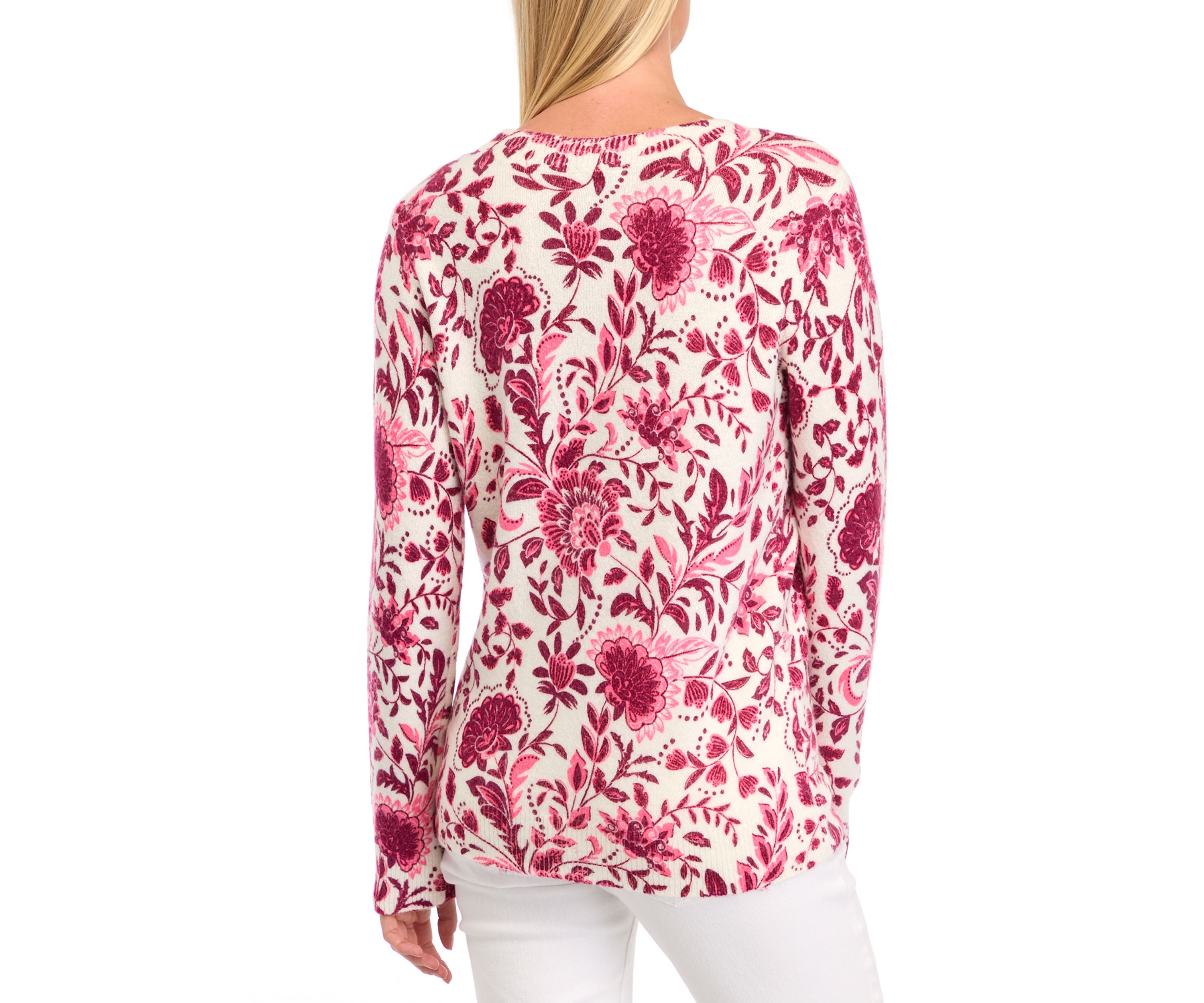 Womens Long Sleeve Printed Sweater 