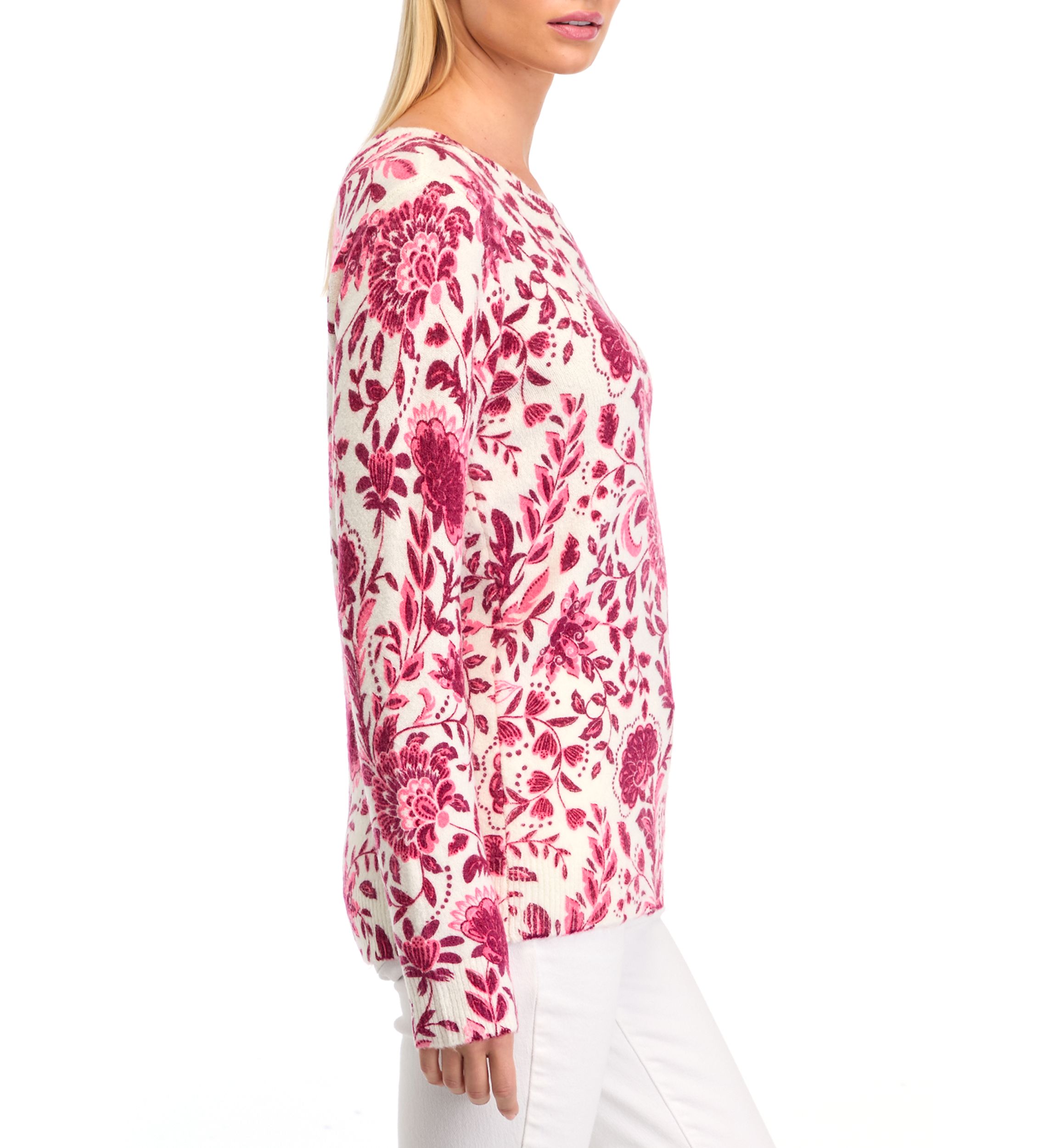 Womens Long Sleeve Printed Sweater 