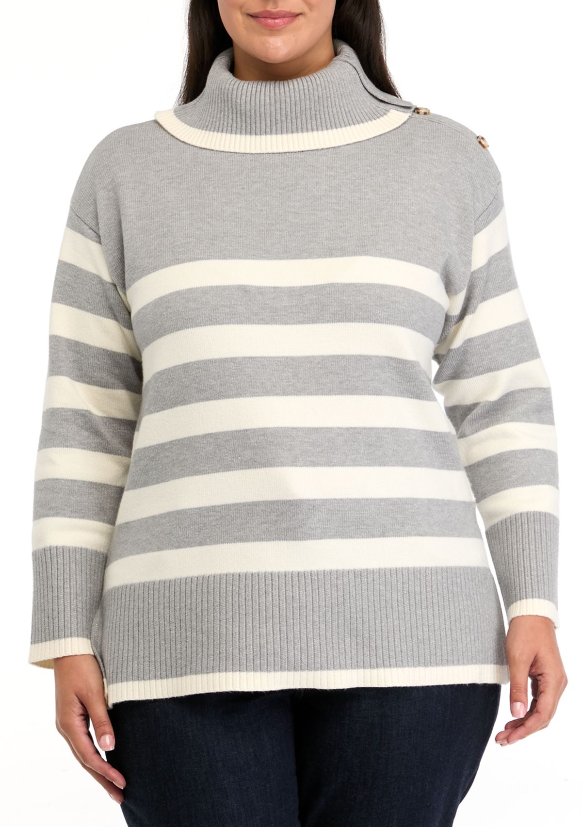 Plus Size Striped Sweater