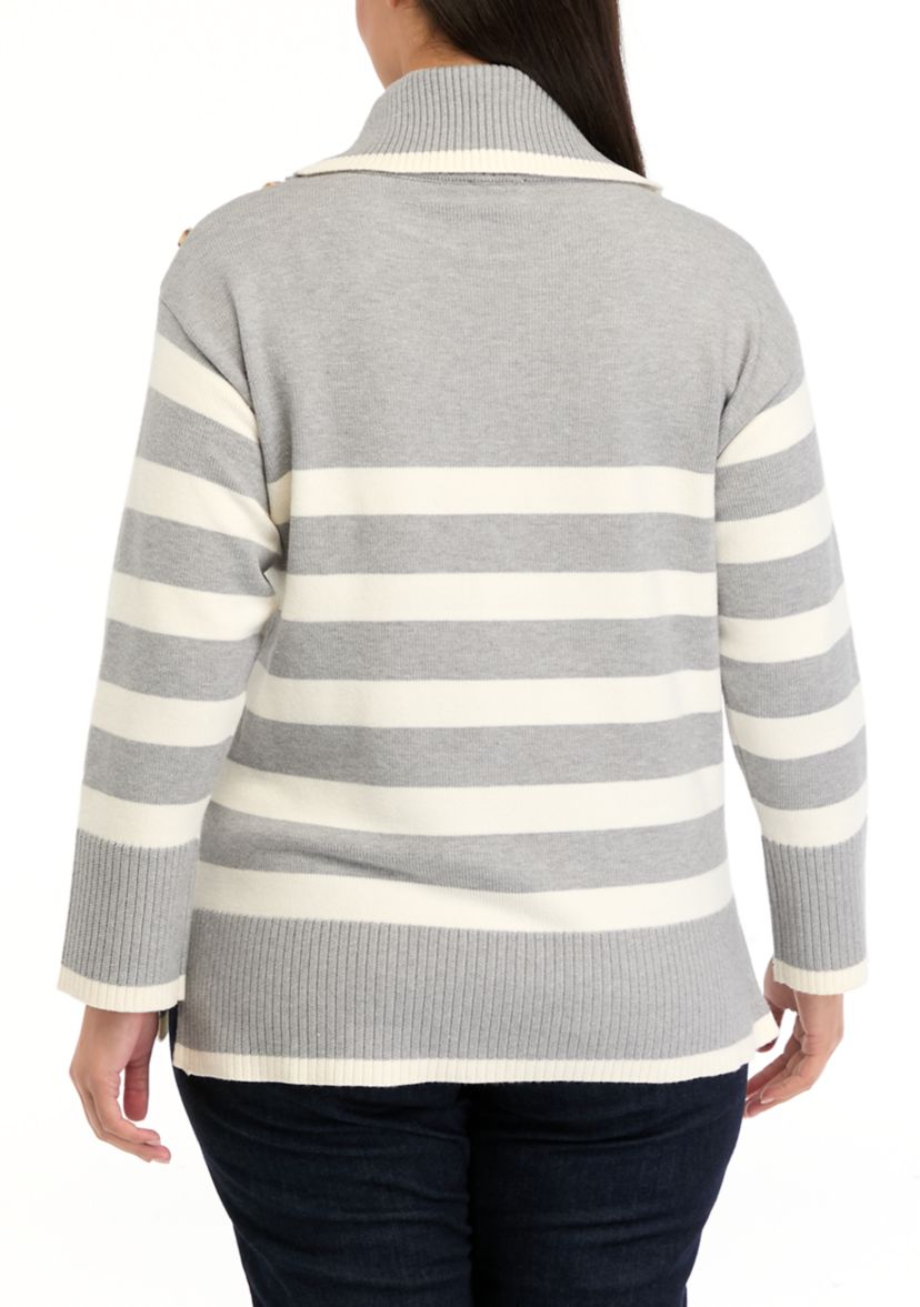 Plus Size Striped Sweater