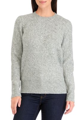Miles Kimball Women's Textured Ribbed Knit Sweater, Grey, XXL
