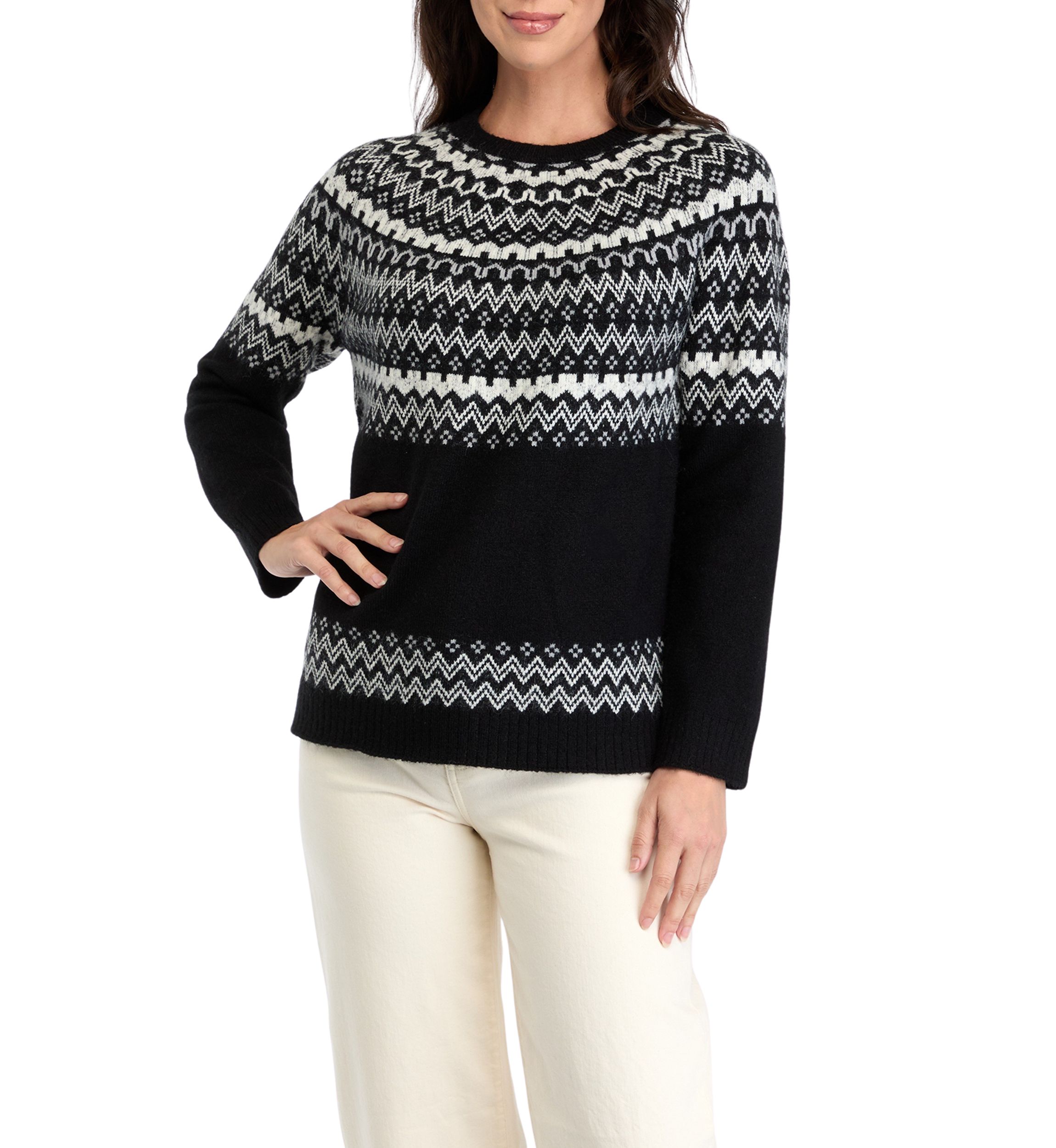 Womens Fair Isle Printed Sweater
