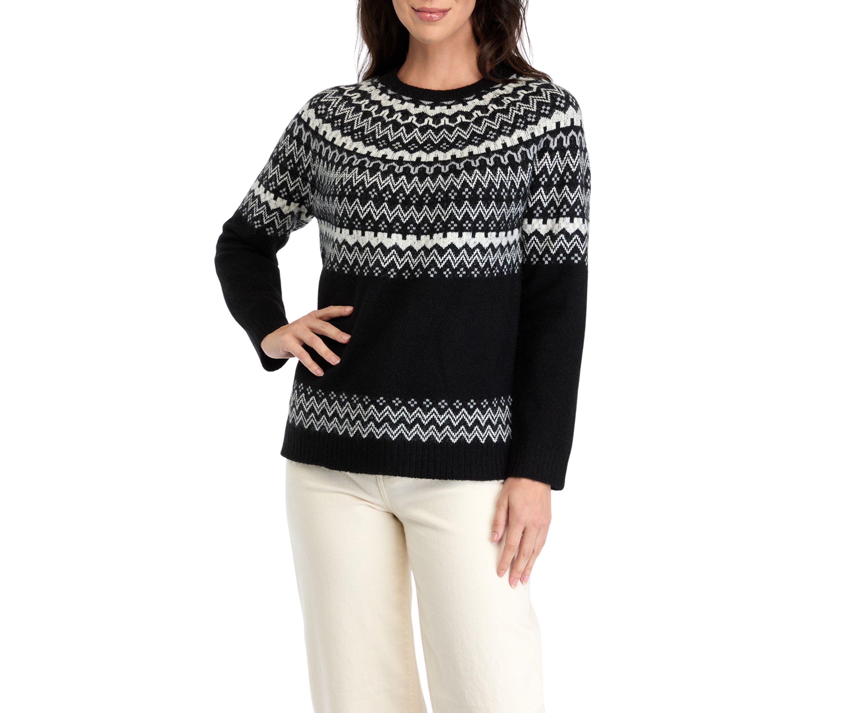 Womens Fair Isle Printed Sweater