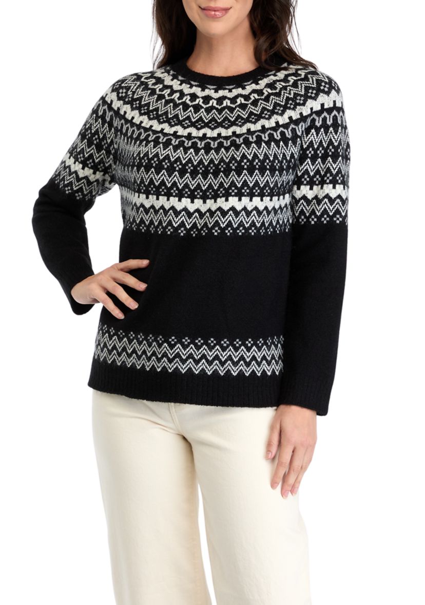 Womens Fair Isle Printed Sweater