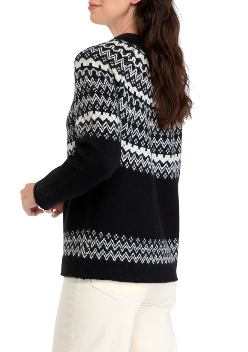 Womens Fair Isle Printed Sweater