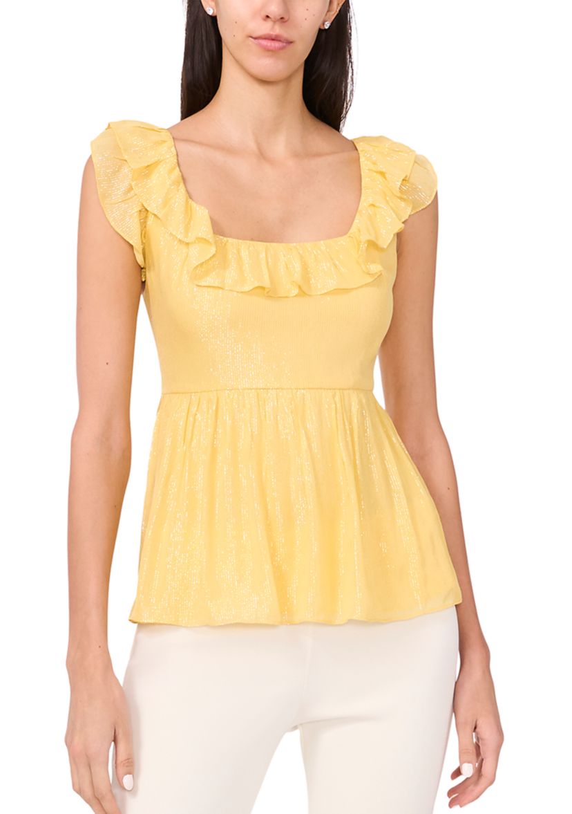 Womens Flutter Sleeve Blouse