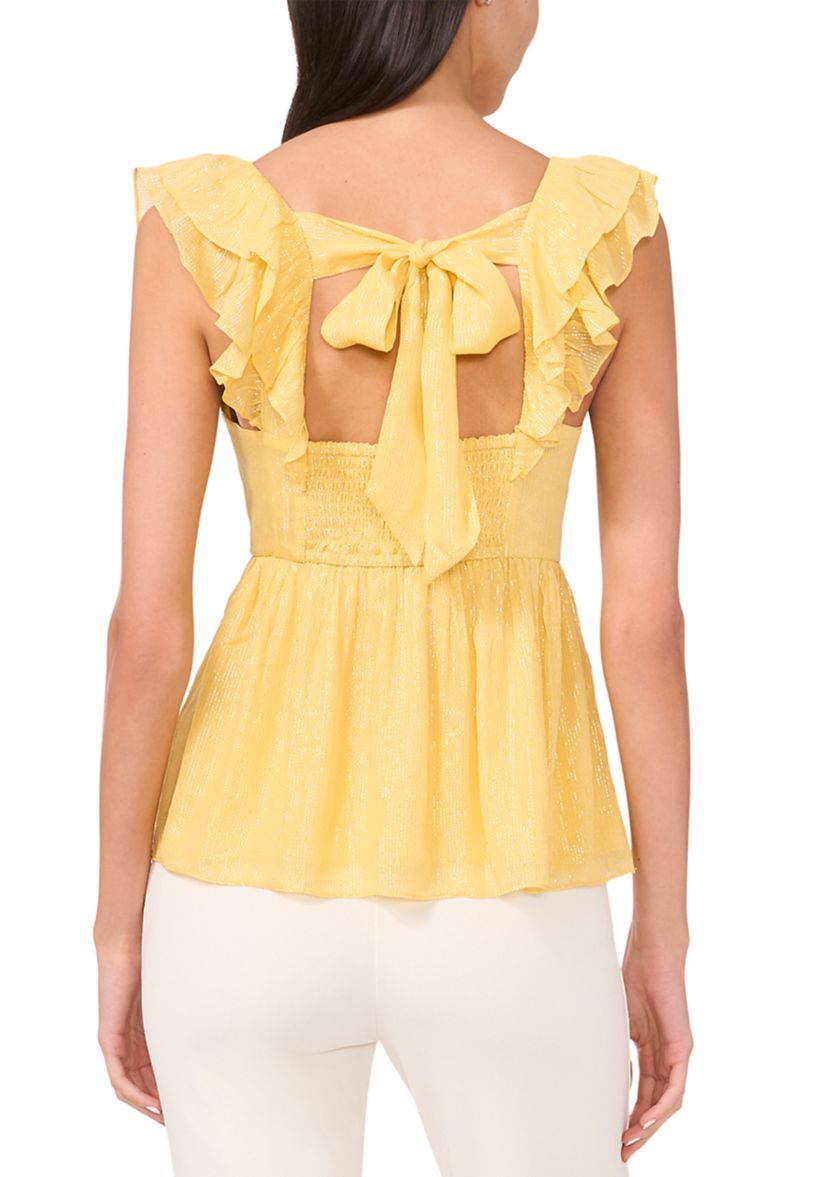Womens Flutter Sleeve Blouse