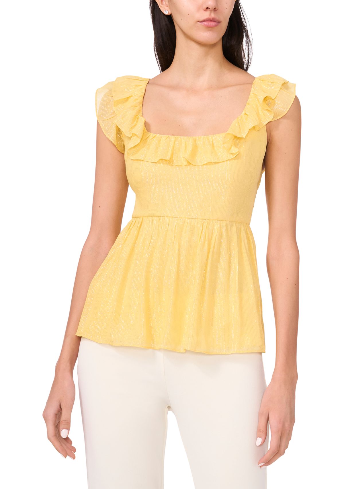 Womens Flutter Sleeve Blouse