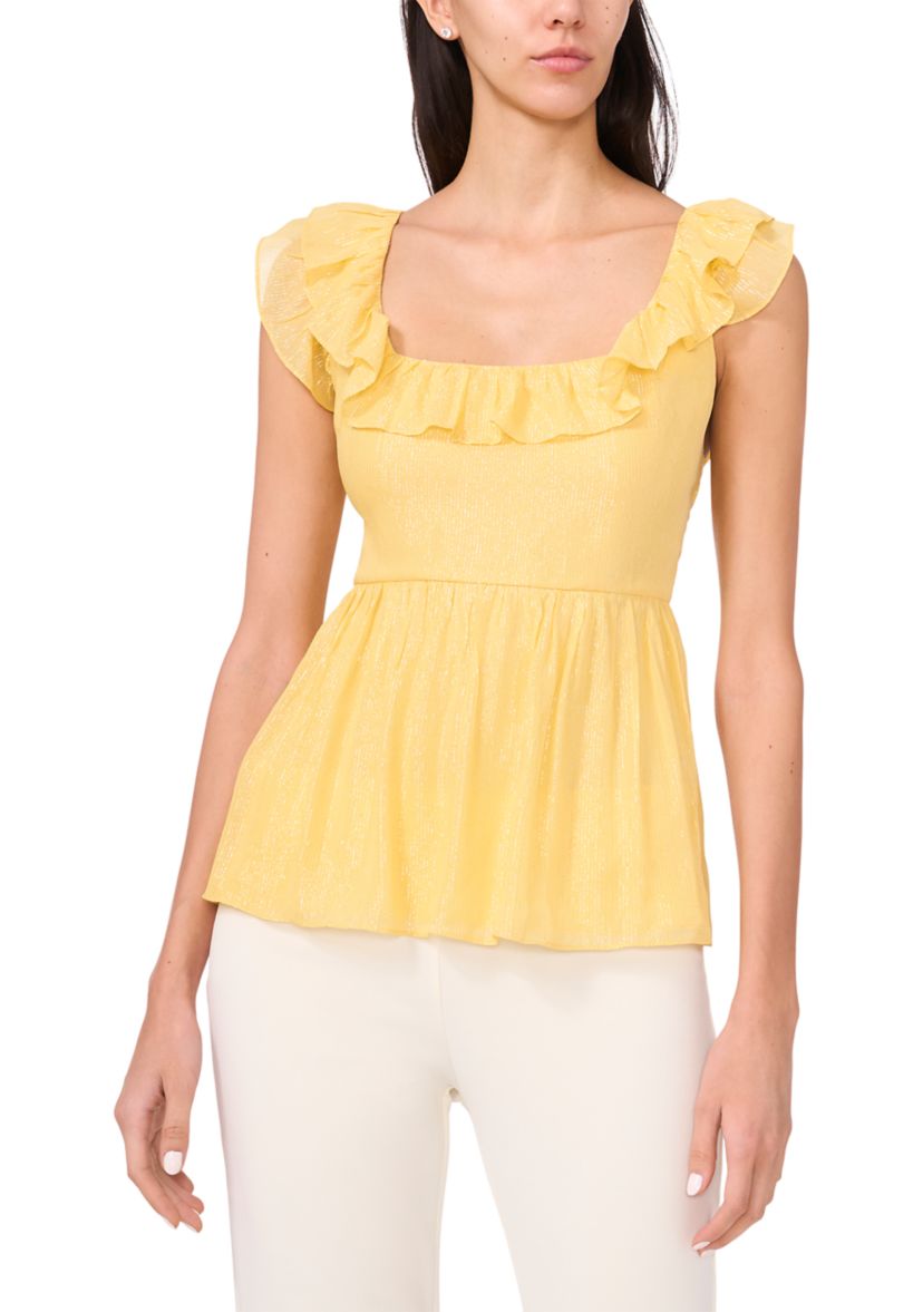 Womens Flutter Sleeve Blouse