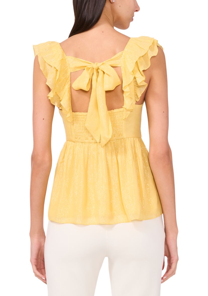 Womens Flutter Sleeve Blouse