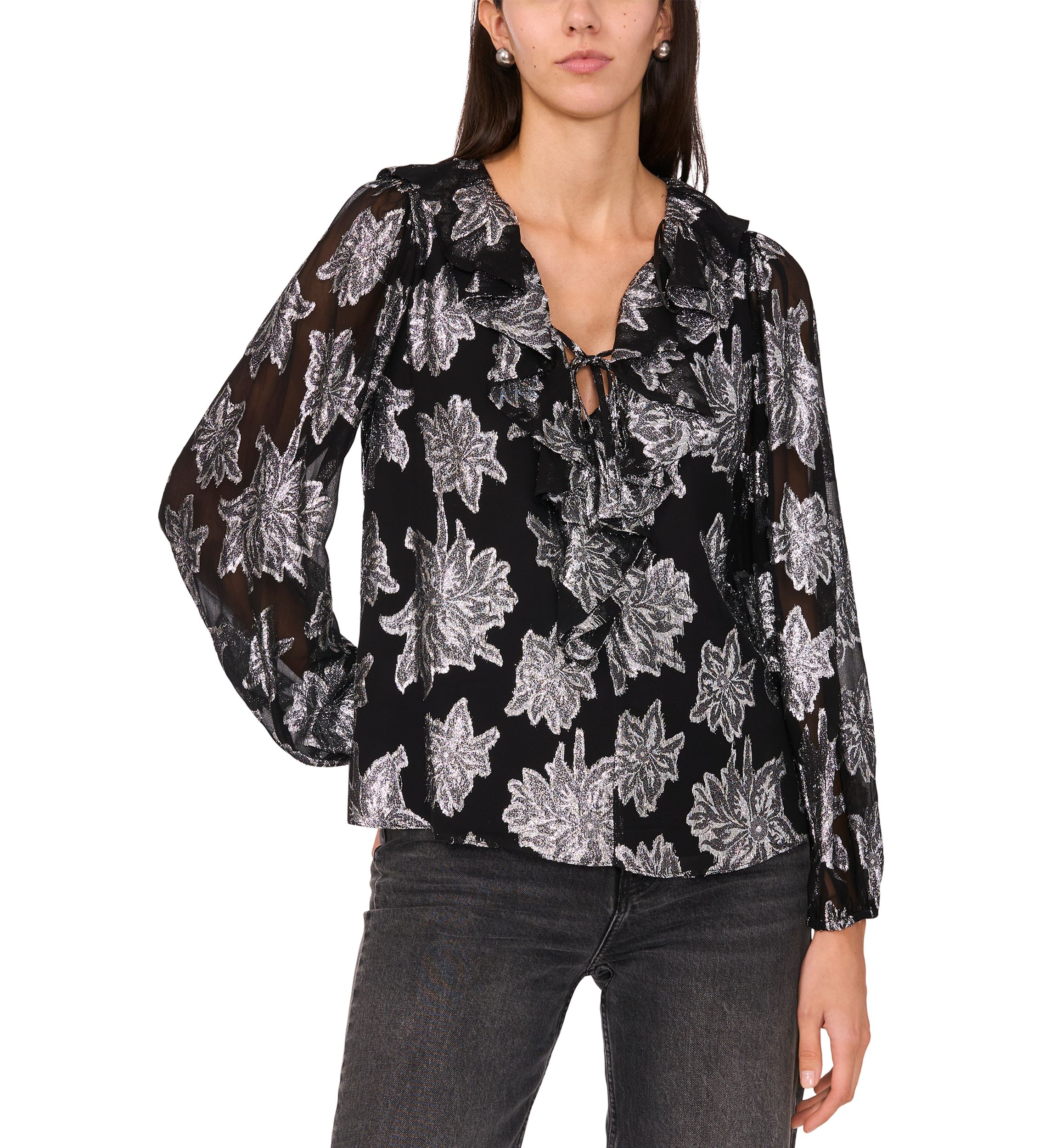 Womens Metallic Star Blouse