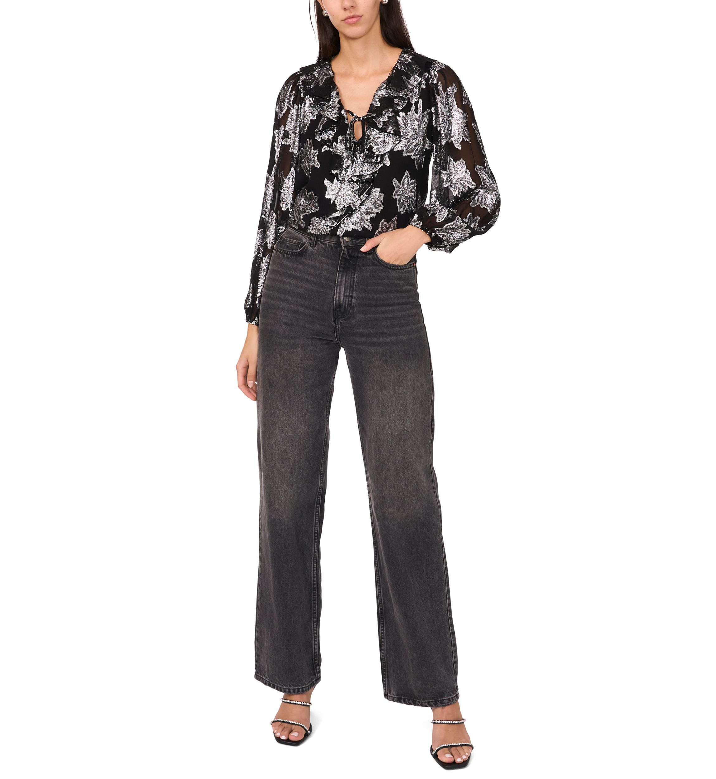 Womens Metallic Star Blouse