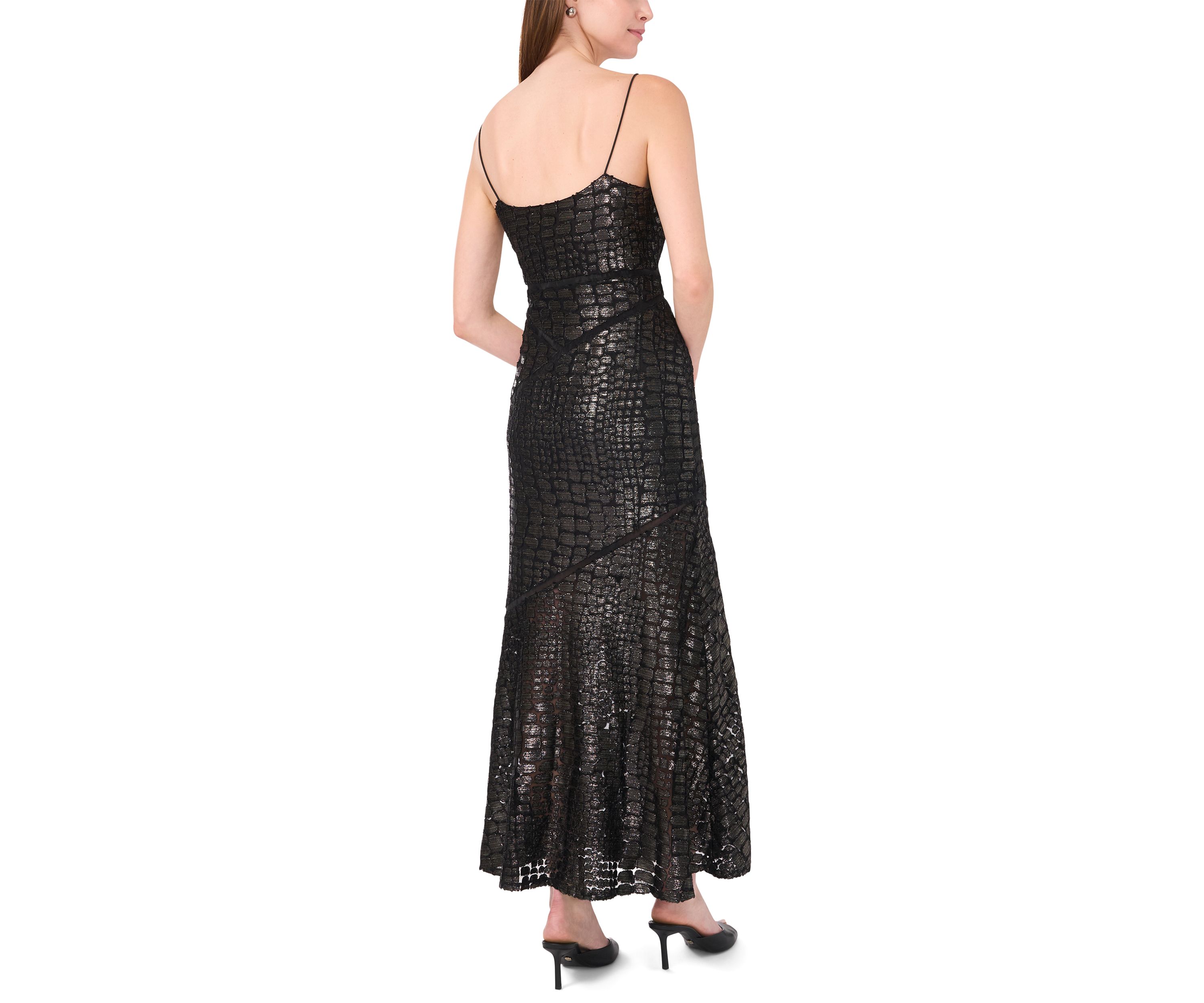 Womens Metallic Animal Print Dress