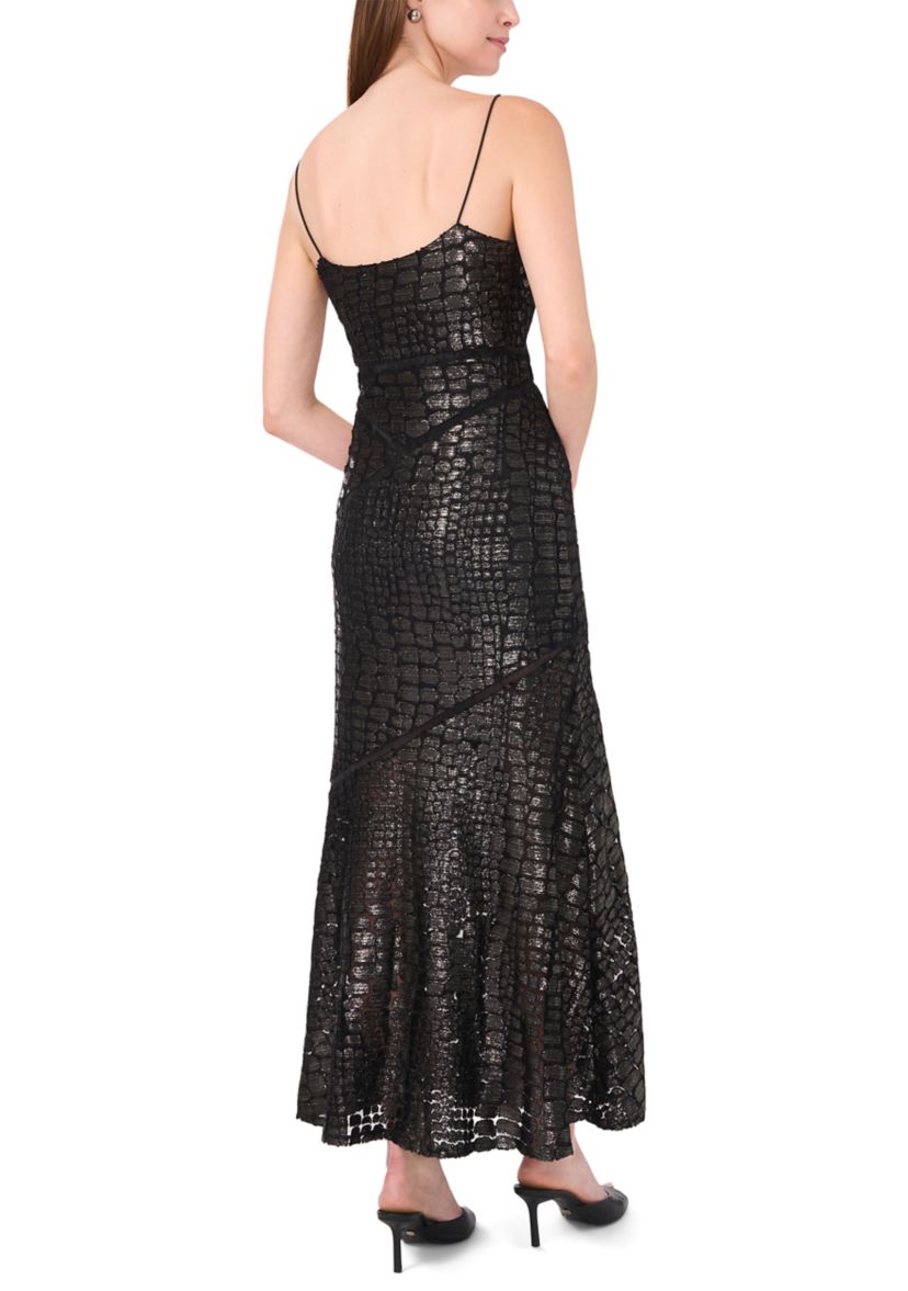 Womens Metallic Animal Print Dress