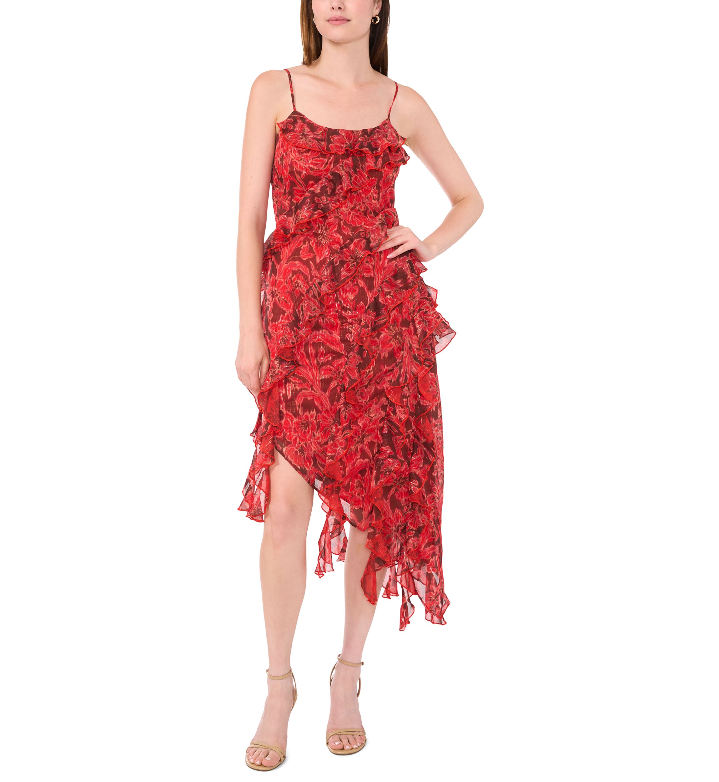 Womens Sleeveless Ruffle Tank Dress