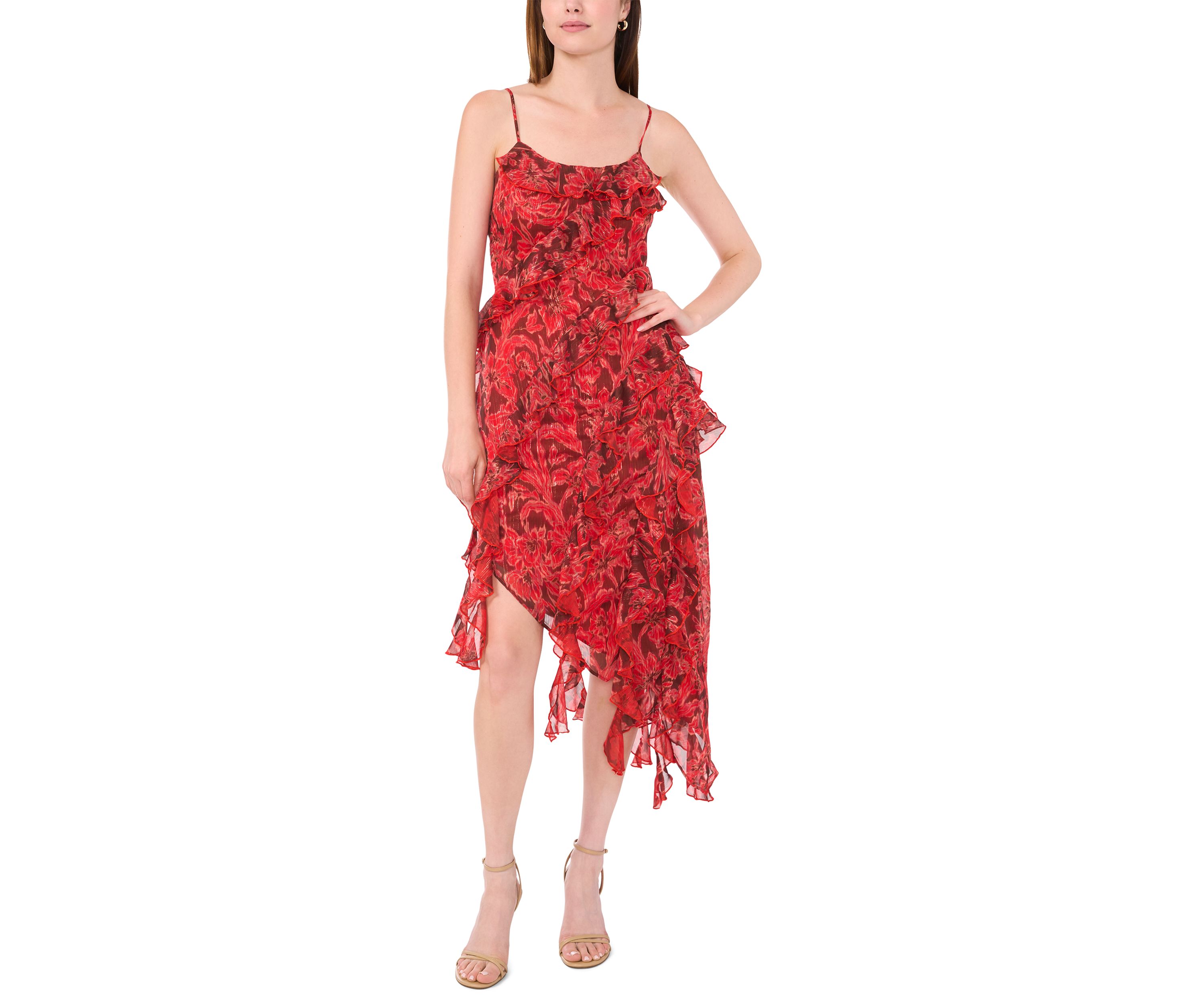 Womens Sleeveless Ruffle Tank Dress